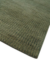 Custom Made Hand Knotted Blue and Brown Stripes Design Contemporary Area Rug