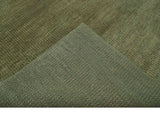 Custom Made Hand Knotted Blue and Brown Stripes Design Contemporary Area Rug
