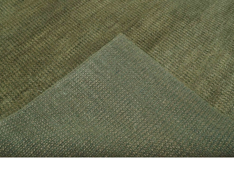 Custom Made Hand Knotted Blue and Brown Stripes Design Contemporary Area Rug