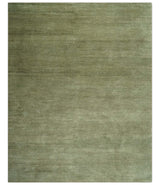 Custom Made Hand Knotted Blue and Brown Stripes Design Contemporary Area Rug