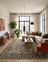 Custom Made Hand Knotted Brown, Black and Silver Traditional Wool Rug