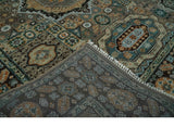 Custom Made Hand Knotted Brown, Black and Silver Traditional Wool Rug