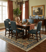 Custom Made Hand Knotted Camel and Charcoal Traditional Heriz Wool Rug