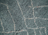 Custom Made Hand Knotted Charcoal and Ivory Moroccan Trellis Rug