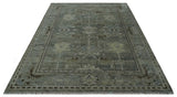 Custom Made Hand Knotted Gray and Brown Oriental Oushak Multi Size Traditional Wool Areaa Rug