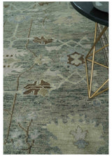 Custom Made Hand Knotted Gray and Brown Oriental Oushak Multi Size Traditional Wool Areaa Rug