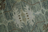 Custom Made Hand Knotted Gray and Brown Oriental Oushak Multi Size Traditional Wool Areaa Rug