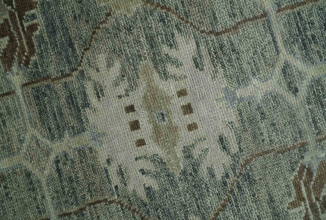 Custom Made Hand Knotted Gray and Brown Oriental Oushak Multi Size Traditional Wool Areaa Rug