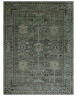 Custom Made Hand Knotted Gray and Brown Oriental Oushak Multi Size Traditional Wool Areaa Rug