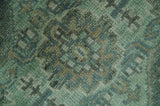 Custom Made Hand Knotted Green and Taupe Traditional wool rug
