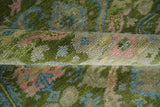 Custom Made Hand Knotted Green, Silver and Peach Traditional Oushak Wool Area Rug