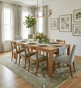 Custom Made Hand Knotted Ivory and Green Floral Traditional Style Wool Area Rug