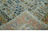 Custom Made Hand Knotted Living Room and Bedroom Rug Rust and Silver Traditional Turkish Style Wool Rug