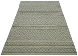 Custom Made Hand Knotted Modern Contemporary Gray Wool Area Rug