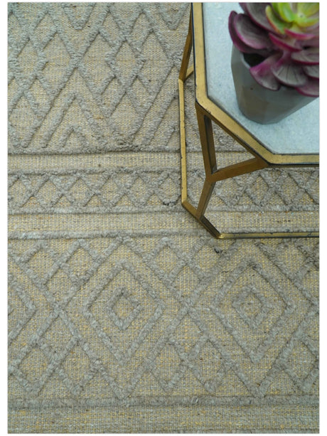 Custom Made Hand Knotted Modern Contemporary Gray Wool Area Rug
