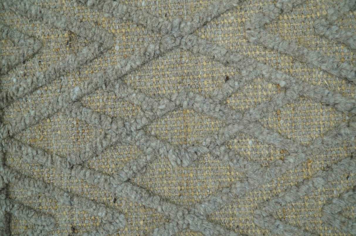 Custom Made Hand Knotted Modern Contemporary Gray Wool Area Rug