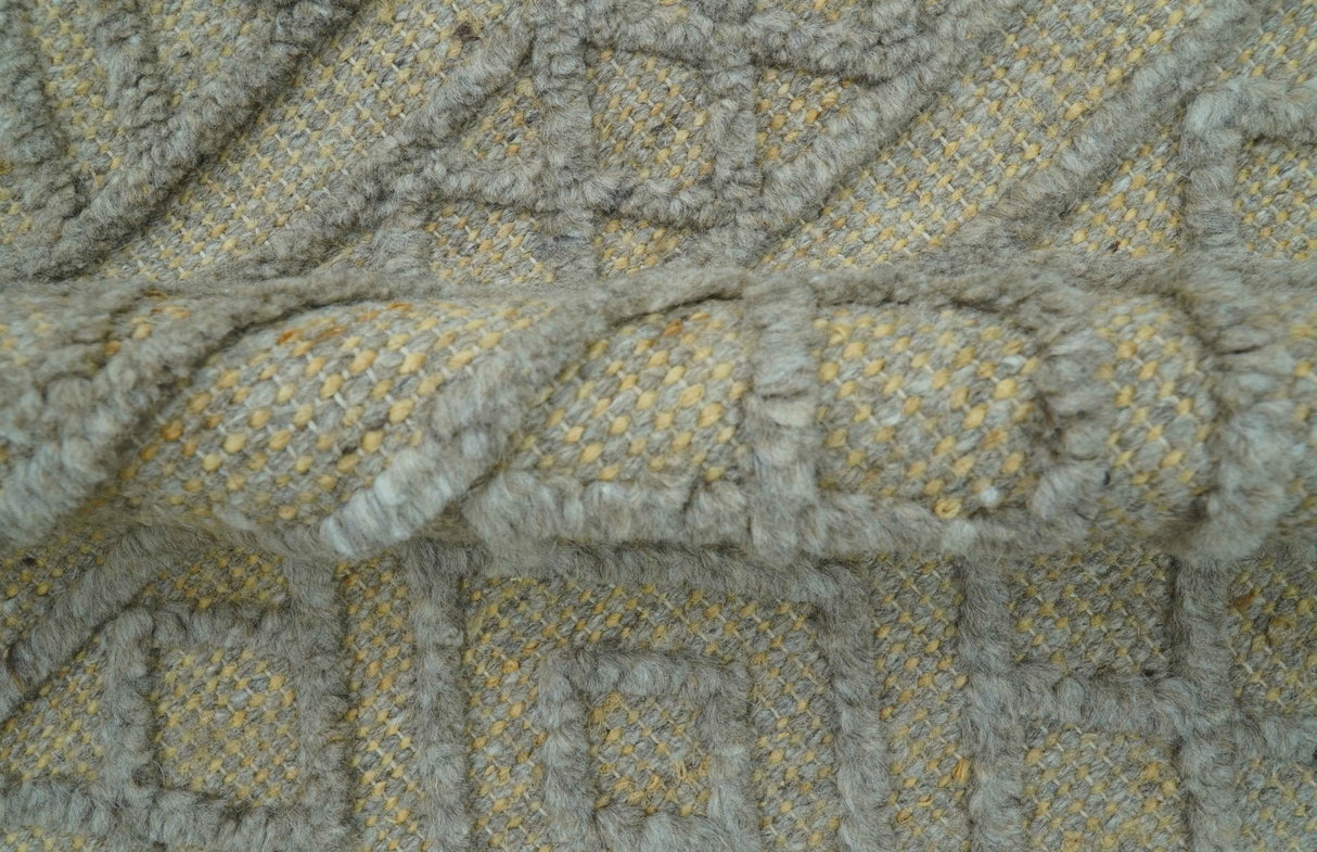 Custom Made Hand Knotted Modern Contemporary Gray Wool Area Rug