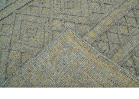 Custom Made Hand Knotted Modern Contemporary Gray Wool Area Rug