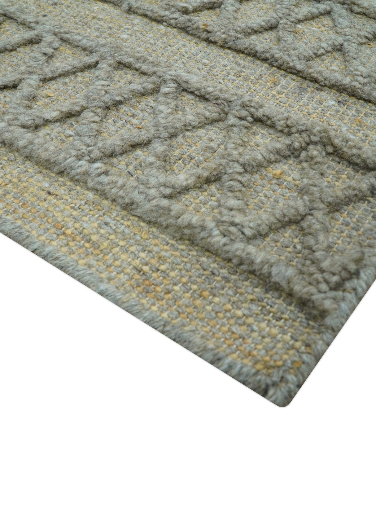 Custom Made Hand Knotted Modern Contemporary Gray Wool Area Rug