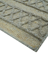 Custom Made Hand Knotted Modern Contemporary Gray Wool Area Rug