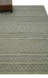 Custom Made Hand Knotted Modern Contemporary Gray Wool Area Rug