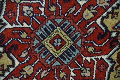Custom Made Hand Knotted Multi Size Large Olive, Blue, Ivory and Rust Traditional Wool Rug