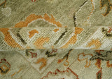 Custom Made Hand Knotted Olive and beige Traditional Style Antique Wool Rug