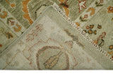 Custom Made Hand Knotted Olive and beige Traditional Style Antique Wool Rug