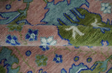 Custom Made Hand knotted Peach, Green and Blue Antique Design Area Rug