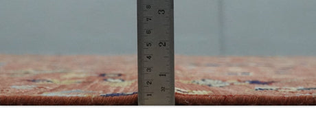 custom Made Hand Knotted Rust and Beige Traditional Turkish Knot Oushak Wool Rug