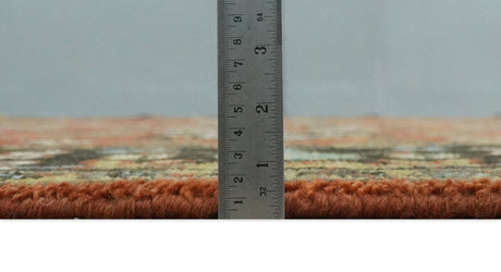Custom Made Hand Knotted Rust and Black Traditional Wool Rug