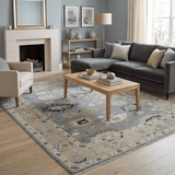 Custom Made Hand Knotted Silver and Beige Traditional Oushak Wool Area Rug