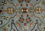 Custom Made Hand Knotted Silver, Olive and Ivory Traditional Oriental Oushak Wool Rug