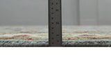 Custom Made Hand Knotted Silver, Olive and Ivory Traditional Oriental Oushak Wool Rug