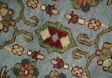 Custom Made Hand Knotted Silver, Olive and Ivory Traditional Oriental Oushak Wool Rug