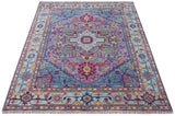 Custom Made Hand Knotted Silver, Purple and Green Traditional Wool Area Rug