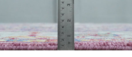 Custom Made Hand Knotted Silver, Purple and Green Traditional Wool Area Rug