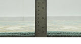 Custom Made Hand Knotted Teal, Ivory and Olive Oriental Oushak wool area rug