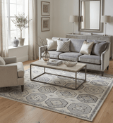 Custom Made Hand Knotted Turkish Beige and Gray Area Wool Rug