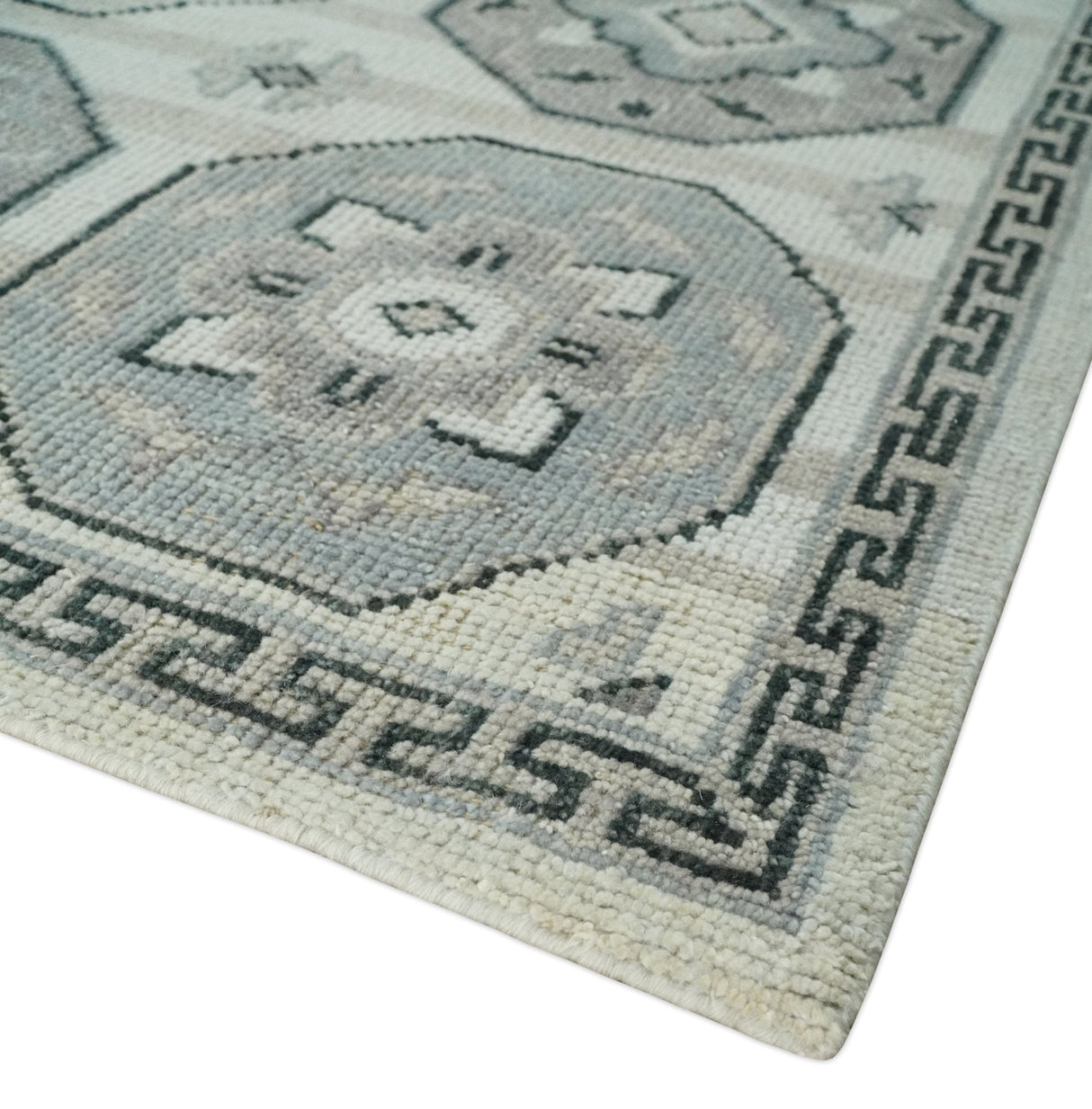 Custom Made Hand Knotted Turkish Beige and Gray Area Wool Rug