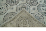 Custom Made Hand Knotted Turkish Beige and Gray Area Wool Rug