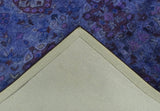 Custom Made Hand Tufted Blue Traditional Style Overdyed Wool Area Rug
