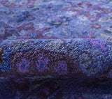 Custom Made Hand Tufted Blue Traditional Style Overdyed Wool Area Rug
