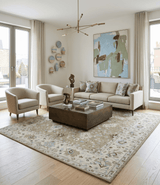 Custom Made Hand Tufted Earthy Camel and Beige Traditional Wool Oushak Rug
