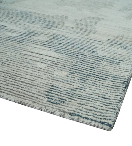 Custom Made Hand Tufted Ivory, Beige and Charcoal Modern Abstract Design Rug