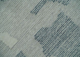Custom Made Hand Tufted Ivory, Silver, Gray and Charcoal Modern Abstract Design Rug