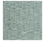 Custom Made Hand Tufted Multi Size Woolen Modern Ivory and Blue Area Rug