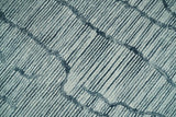 Custom Made Hand Tufted Multi Size Woolen Modern Ivory and Blue Area Rug