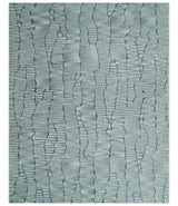 Custom Made Hand Tufted Multi Size Woolen Modern Ivory and Blue Area Rug