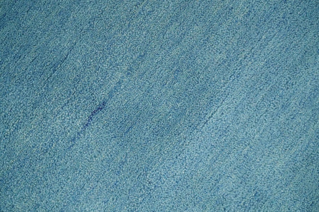Custom Made Hand Tufted Solid Plane Light Blue Woolen wool Area Rug